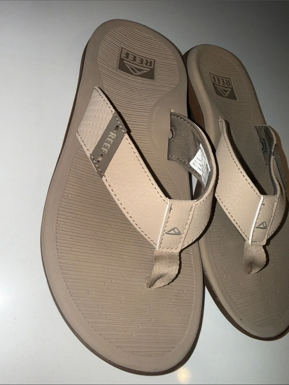 Reef Santa Ana Men's Flip Flop Sandals Size 7 Tan Beige